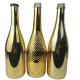 Custom Glass Bottle Round 750ml Empty Gold Plated Champagne Bottle