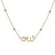 Customized 24K Gold Pendant Necklace Thin Bead Diamond Chain Letter Necklace