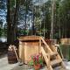 Cedar Wood Hot Tub Steam Sauna Room With Wood Burning Stove