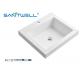 SWQ510 Sanitary Wate Artificial Stone Basins Small Size Solid Surface Matt White Semi-Counter Basins For Hotel