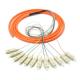 Orange 12 core SC UPC optical fiber patch cord with CE , multimode fiber patch cord