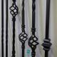 Black Square Metal Railing Posts Iron Made For Stairs / Terrace / Balustrades