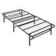 Latest Hostel Staff Bedroom Furniture Black Foldable Metal Bed Frame with Customized Logo