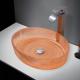 Clear Orange Glass Vessel Basins 12mm Thickness For Modern Bathrooms