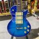 Custom LP Style Ace Frehley Hummbucker Pickups Electric Guitar with Rosewood Fingerboard Mahogany Body Blue Color Accept