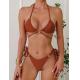 Ruffles Bikini Swimming Suits For Beach Occasion Red Color Upf50++ The New Style In Stock Comfortable