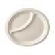 9 Inch 2 Compartment Biodegradable Sugarcane Bagasse Plates