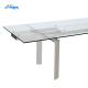 Euro Style Extendable Tempered Glass Dining Tables 900mm For Indoor Usage
