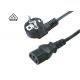 Computer / Monitor European Power Cord Europlug Ce 7 / 7 To C13 Vde Approved