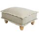 32cm Height Small Upholstered Footstool Rubber Wood Legs Foam And Fabric