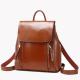 Lady'S Two Layer Cowhide Oil Wax Leather Backpack