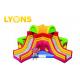 Funny Giant Rainbow Inflatable Bouncer Combo for Children / Castle Bounce House With Two Slides
