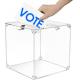 Acrylic Donation Box, 9.8 x 9.8 x 9.8 Large Ballot Box, Suggestion Box with Lock - Large Comment Box - Clear Money