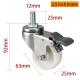 Threaded TPA 2.5 Inch Caster Wheels Light Duty Swivel / Brake Type