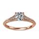14K Roose Gold Lab Grown Moissanite Ring Dia RD6mm 0.8ct for Wedding
