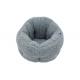 Grey Round Fluffy Calming Plush Calming Dog Bed Xl  Small For Crate 19.6 Inch