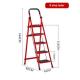 150kg Foldable Metal Carbon Steel 5 Step Ladder With Handrail