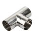 Polished SS316 Stainless Steel Pipe Fittings Sch5s Sch10s Equal Tee For Sanitary