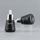 Frosted Black Glass Oil Serum Dropper Bottles Logo Customized 30ml