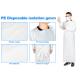 PE Waterproof Isolation Gowns White Disposable Clothing
