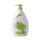 1000ml White ellipse smooth with Green pump for shampoo lotion bottle