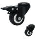 2 Silent Wheel Black PVC Light Duty Casters Swivel Lock Bolt Hole Castors For Small Trolleys
