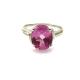Women Jewelry 925 Silver 9mmx11mm Oval Pink Cubic Zircon Ring(R130)