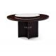 Black Contemporary Round Dining Table With Marble Turntable W006D1R