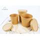 Soup Takeaway Food Containers Kraft Paper PE / PLA Lined Anti Leaking