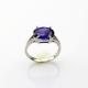 925 Sterling Silver Oval Purple Cubic Zirconia Ring(F65)