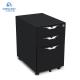 Vertical Three Drawers Movable Metal Filing Cabinet With Wheels