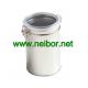 Round tin jar with clear plastic see-through lid and metal clasp
