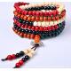 Sandalwood bead bracelet with colorful kong multilayer couple bracelet