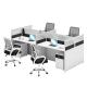 Modernity in Office Furniture Four Staff Desk and Chair Combination for Simple Workplace