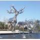 Contemporary Metal Animal Sculptures Garden Deer Statues For Public Decoration