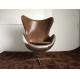 Living Room Modern Sitting Chairs , Vintage Aviator Leather Egg Chair