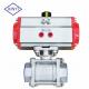 XinYi DN50 ss304 motorized pneumatic Three-sheet ball valves with pneumatic actuator