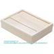 23 Oz Rectangle Short Straight Wooden Containers - Containers Sold Separately, Clear Plastic Lids