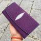 Authentic Stingray Skin Lady Long Trifold Card Wallet Genuine Leather Women's Large Phone Clutch Purse Female Money Bag