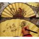 Bamboo Craft Foldable Hand Fans Customized Fabric Folding Hand Fans For Party Gift