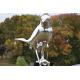 Large Metal Stainless Steel Animal Sculptures Outdoor Decoration Mirror Polish