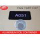 A051 Aluminum Foil Container Small Round Dish Egg Tart Cup 9.4cm x 9.4cm x 2cm