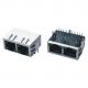 8P8C 1x2 RJ45 Connector With Transformer And Led , 90 Degree Rj45 Connector
