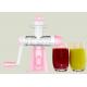 Pink Color Fruit And Vegetable Juice Maker , Non Electric Hand Juice Maker Squeezing Slowly