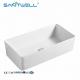 AB8420 Chaozhou White Ceramic Basin Countertop Ultra Thin Edge Bathroom Above Counter Basin