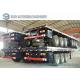 3 Axles 40 Feet Container Flatbed Semi Trailer , Load 50 Ton