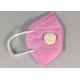 Disposable GB2626-2006 KN95 Earloop Face Mask With Valve In Pink