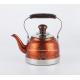 1L Good price matt brushed stainless steel body whistling kettle red color fast boiling water coffee pot