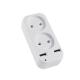European Standard Dual AC Outlet Plug Adapter with 2 USB Charging Ports 250V 10A Wall Mount Power Converter