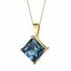 Lab Created Alexandrite Stone Pendant Fashion Women Necklace Gold Plated